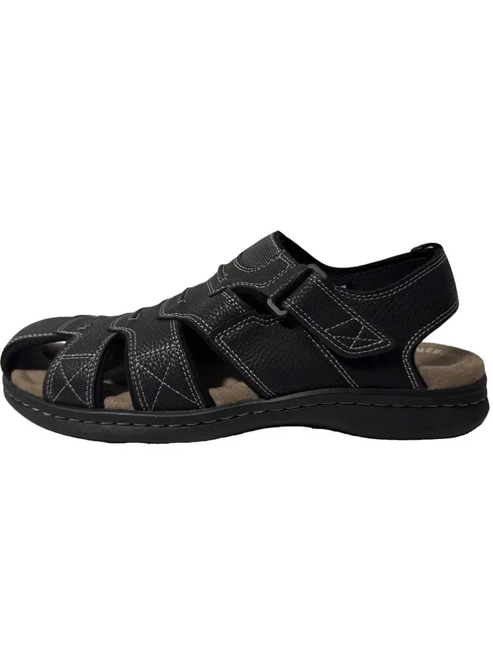 Men's Dockers SeaRose Black Memory Foam Fusion Footbed Fisherman Sandals Sz 11